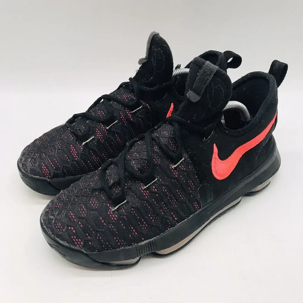 Nike Zoom KD 9 PRM Aunt Pearl GS Sneakers Youth 5.5Y Black Lace Up 869999-060